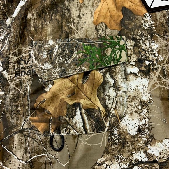 Realtree Edge Mens Hunting Shirt Brown Camouflage Pockets Short Sleeve XXL New - Picture 3 of 12